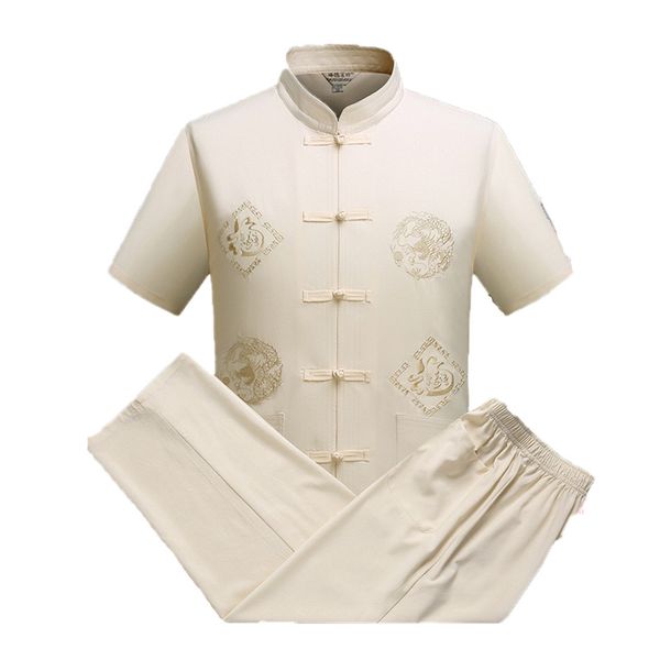 

men's embroidered short-sleeved t-shirt men's suit 2 pieces sets elasticity pants choose summer movement leisure suit men, Gray