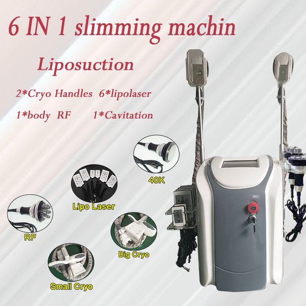 

cost new 2019 portable cryolipolysis fat ing machine cryotherapy waist slimming cavitation rf machine lipo laser machine, Black;white