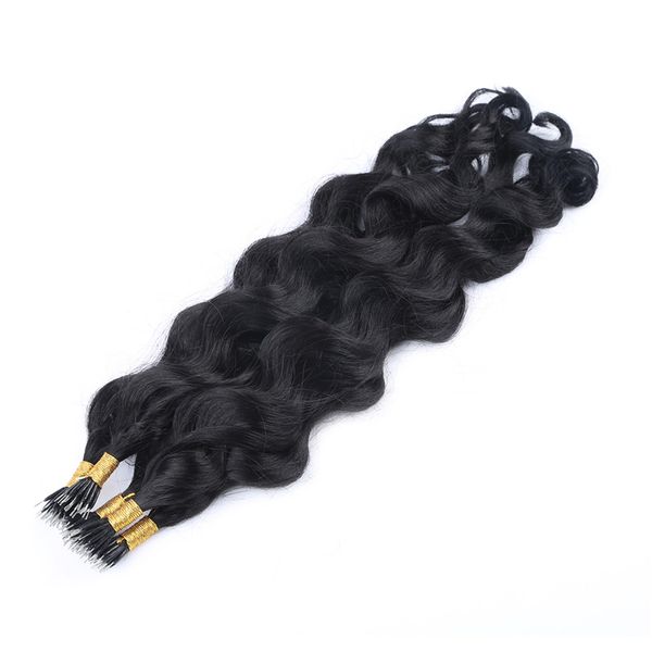 

nano tip hair extensions deep wave 1g/strand 100strands/lot black color virgin remy human nano tip hair
