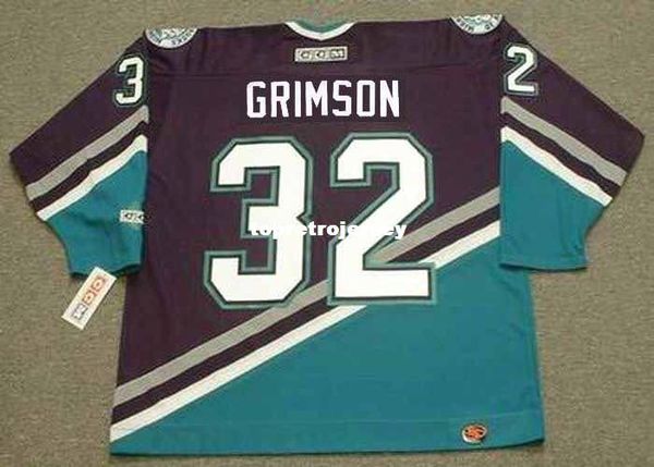 

wholesale mens stu grimson anaheim mighty ducks 1998 ccm away retro hockey jersey, Black;red