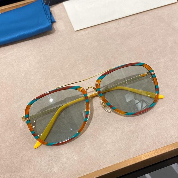 

popular 0662s designer sunglasses pilot summer style rectangle 0662 full oval frame uv protection glasses come with case, White;black