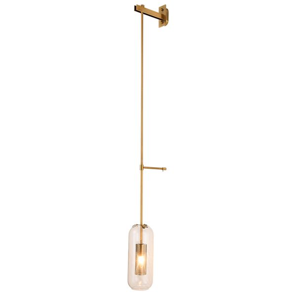

kung glass shade sconce modern wall lamp long arm art decoration light loft metal america style e14 led lighting restaurant l corridor
