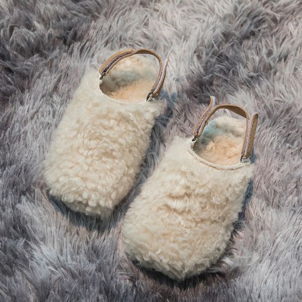

women men silppers plush warm home soft solid color 2020 new parent child couple floor indoor flat shoes, Black