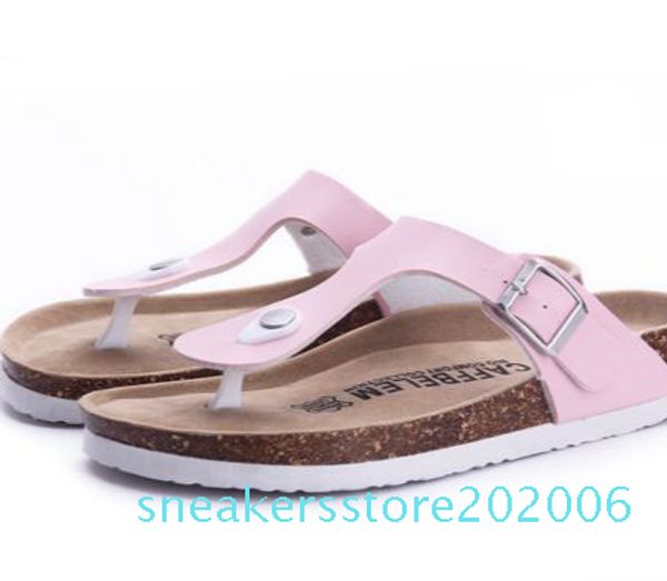 

21 color new arrival summer woman men flats sandals cork slippers casual print mixed colors flip flop size 35-43 06s, Black