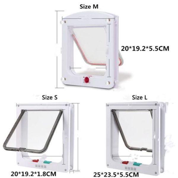 

4 colours medium small large pet cat puppy door for security door and screen