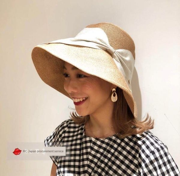 

liu bucket bucket straw fisherman yifei sun-proof straw ladies beach uv-proof sun hat beach fisherman hat foldable, Blue;gray