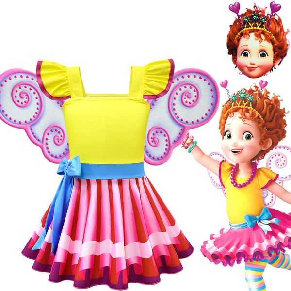 

highquality princess dress girl summer vacatio fancy nancy birthday christmas toddler cosply party formal ball gown dress sundress for 2-10y, Red;yellow