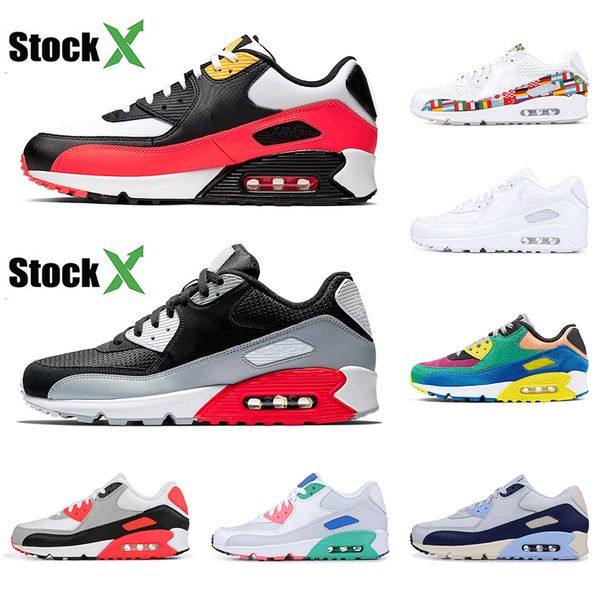 

2020 classic 90s 90 trainer men running shoes women viotech purple bred black infrared international flag mixtape light grey sports sneakers, White;red