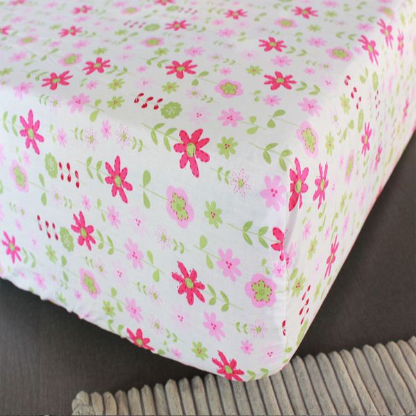 

promotion 4pcs/set baby crib bed linen crib skirt cot 100% cotton cartoon animals baby items newborns bedding set