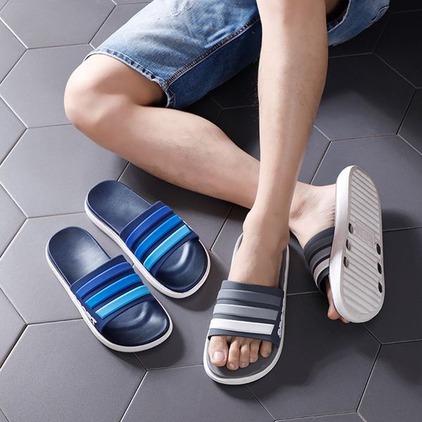 

slippers men's fashion trend word slippers summer non-slip beach shoes, Black