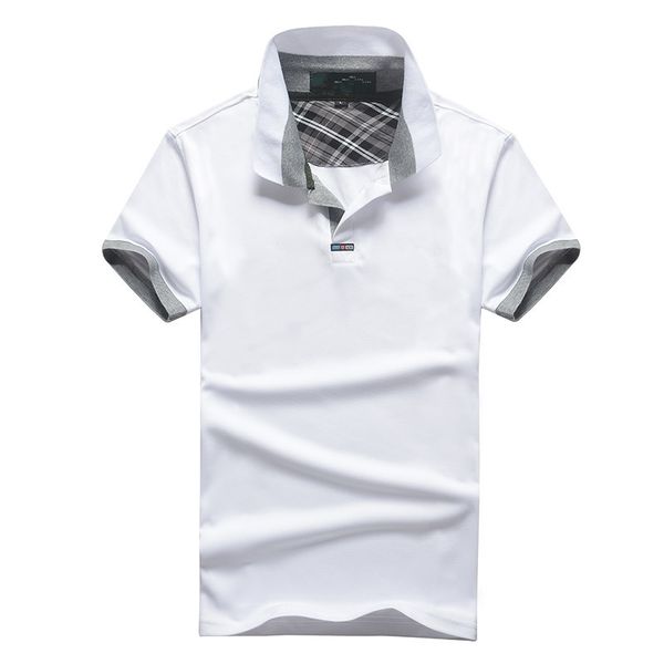 

kksky mens shirt 2020 new summer short sleeve turn-over collar slim casual breathable solid color business shirt 3xl, White;black