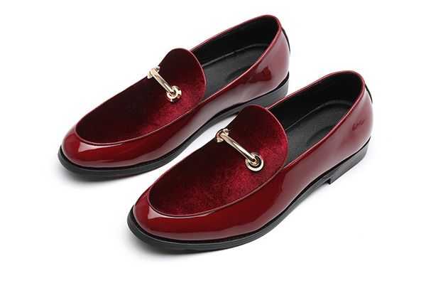 

2020 fashion pointed toe dress shoes men loafers patent leather oxford for men formal mariage wedding shoes, Black