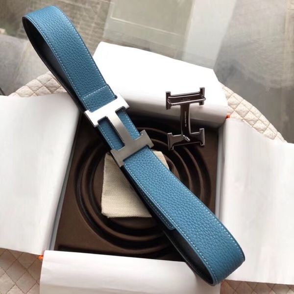 

designer luxury men h buckle belt business smooth buckle fashion mens belts luxury belt ing, Black;brown