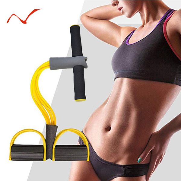 

2019 new 4 tube latex resistance bands sit-up expander elastic bands yoga pilates workout fitness gum pull rope