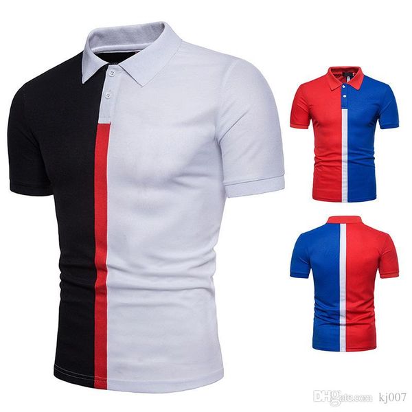 

polo shirts men's fashion t shirts contrast color summer short sleeve polos new brands men clothing tees ing, White;black