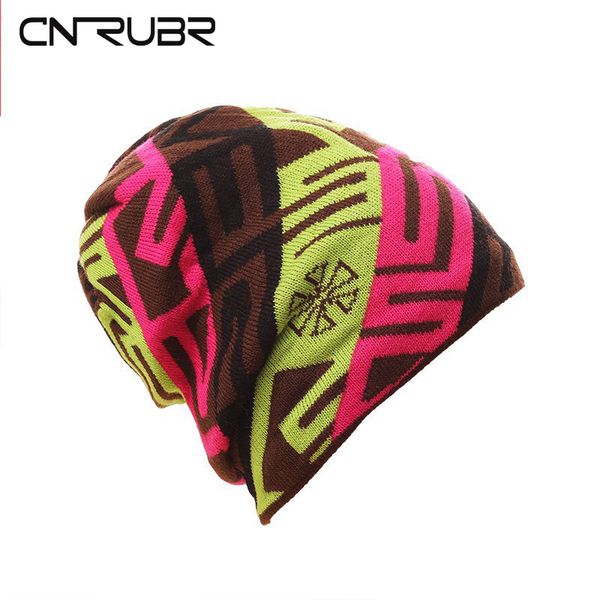 

cn-rubr casual hat winter snowboard skating caps warm patchwork knitting beanies christmas gifts