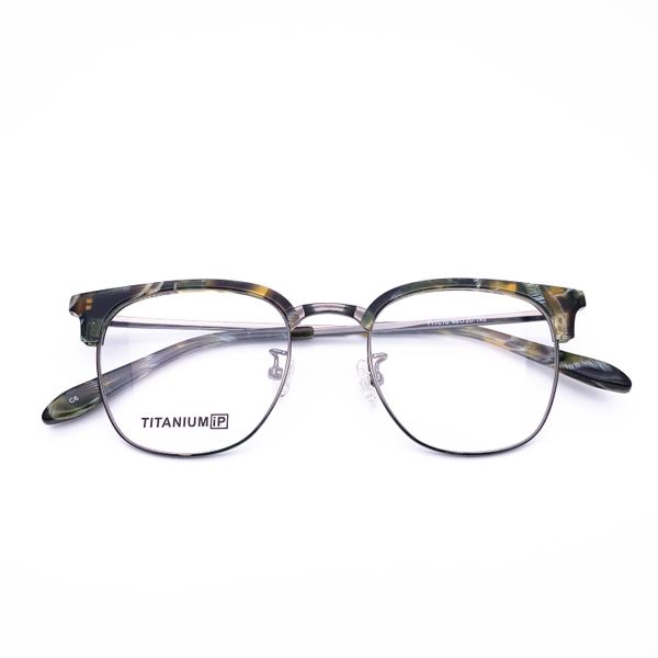 

belight optical acetate with titanium vintage retro half rimless men women prescription eyes spectacle frame eyewear t17010, Silver