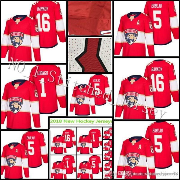 

New Florida Panthers Jersey Men's #16 Aleksander Barkov 1 Roberto Luongo 5 Aaron Ekblad Hockey Jerseys 100% stitched