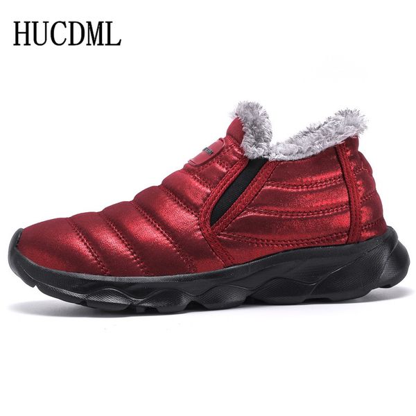

hucdml 2019 new large size winter boots plus velvet warm comfortable men's boots soft keep warm snow winter women, Black