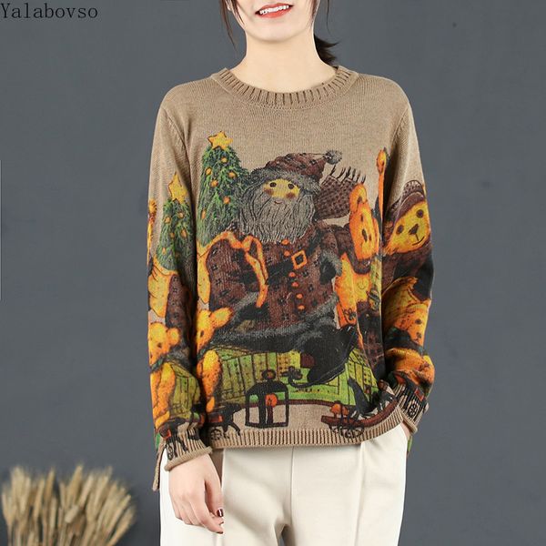 

o neck sweater printed casual cotton knitted sweater oversized womens plus size womens sweaters cxcz40, White;black