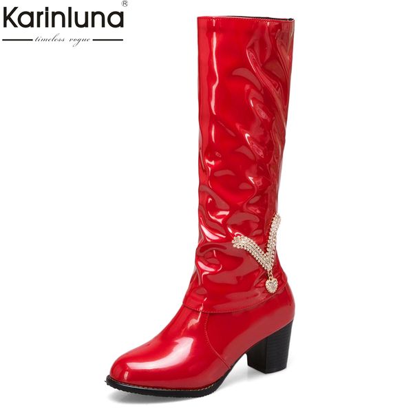 

karin 2018 plus ѬазмеѬ 34-48 sexy square лђие каева вокие каблђки обђв женина зим boots г, Black