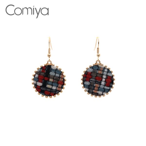 

comiya dangle earrng acrylic round pendant pendientes femme brincos gold color boho jewelry fashion drop earring for women, Silver