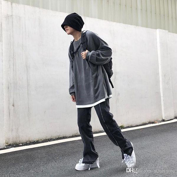 

2020 luxury european and american high street style side buckle button fork-opener can style men's designer pants size s-xl, Blue