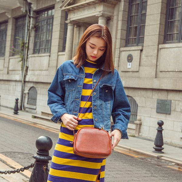 

2019 new women's handbag korean version ins style fashion one-shoulder slant edgy small bag solid-color zipper retro single bag