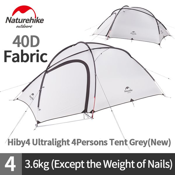 

2020 naturehike hiby camping tent 3-4 persons ultra-light 20d family tourist tent double layer rainproof travel hiking nh17k230-p