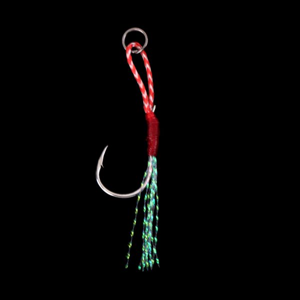 

lot 6pcs assist hooks stainless steel jigging fishing hook with pe line