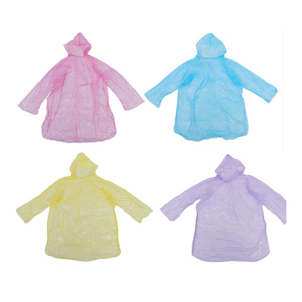 

10pcs disposable hooded poncho emergency raincoat camping hiking travel