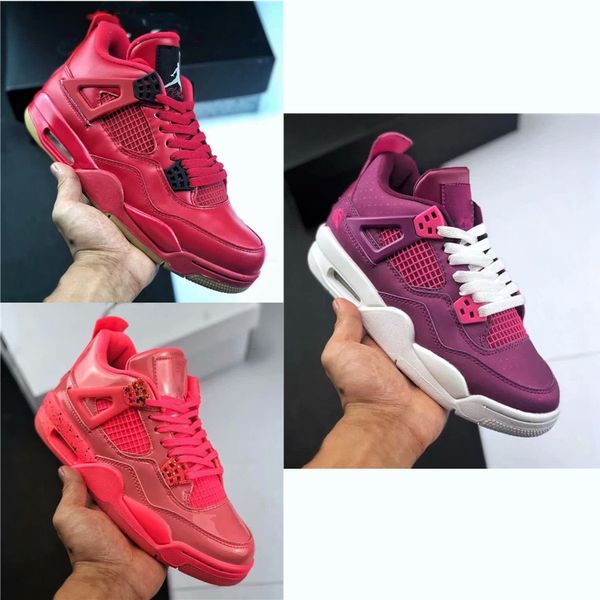 

2019 new race 4 4s iv jack laser wings basketball shoes singles day red true berry punch for men women designer sport sneakers