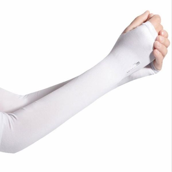 

men women solid color ice silk sport outdoor cycling anti-uv sun protective arm sleeve riding bike arm warmers covers, Black;gray