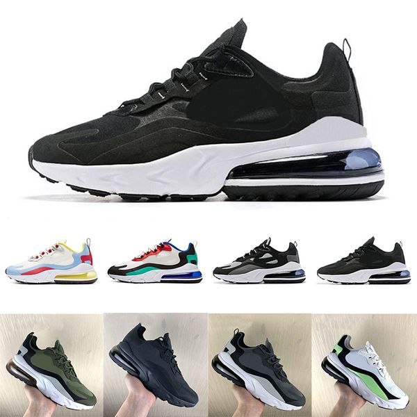 

2019 React Men Running Shoes Top Quality BAUHAUS OPTICAL Triple Black Fashion Mens Trainer Breathable Sports Sneakers Size 36-45
