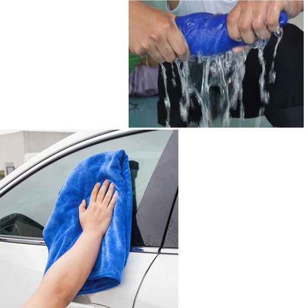 

30*70cm warp-knitted towel microfiber car wash cleaning car towel blue soft