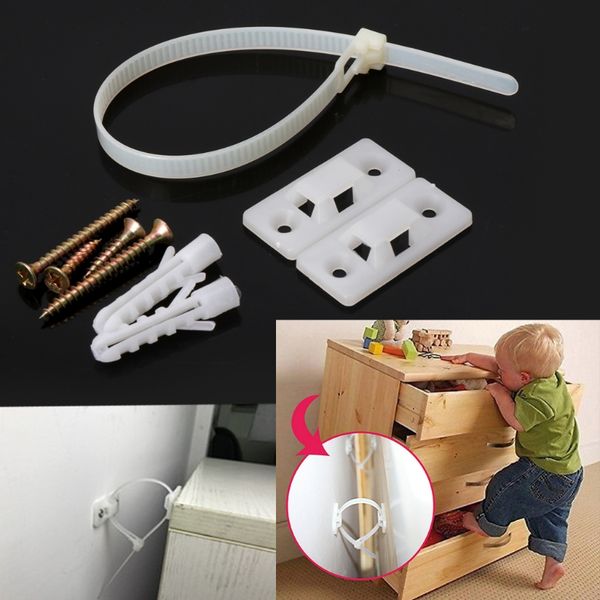 

easily adjustable children safety anti-tip straps lock protection for flat tv and furnitures wall strap multifuntion lock