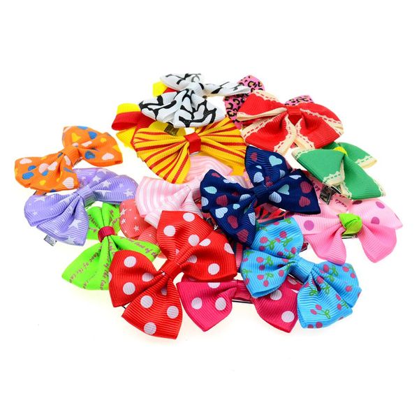 

10 pcs/set solid plain color girls' bow hair ties elastic bands kids accessories pt025, Golden;white