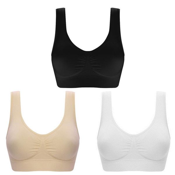 

double-layer sports bra large in size thin type sports bra yoga vest women adjustable underwear with no steel ring, White;black