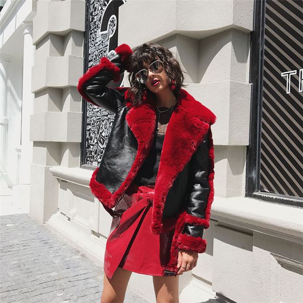 

women's fur & faux style high-end fashion women coat 17c10, Black