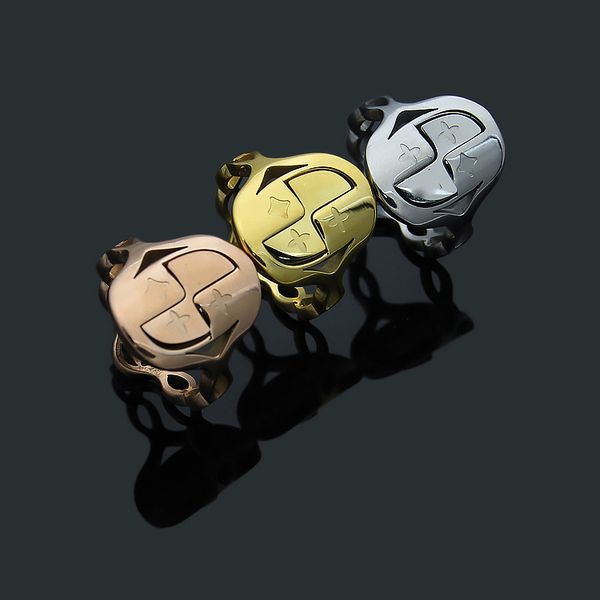 

z68 fahion big van brand man and women ring factory wholesale decorative cross flower shape sell jewelry have logo 18k gold plated ring, Silver