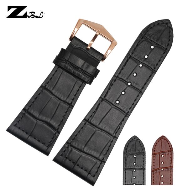 

26mm 30mm watch band genuine leather watch strap black/brown band for fm6000h strap double head layer cowhide