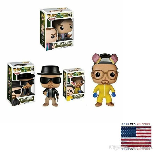 

cute lxh brand new funko pop breaking bad heisenberg walter white saul goodman figures new toy