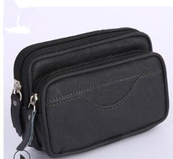 

men's leather bag neutral men's leather sports runners dermal two-layer wallet fitness running belt jogging bag