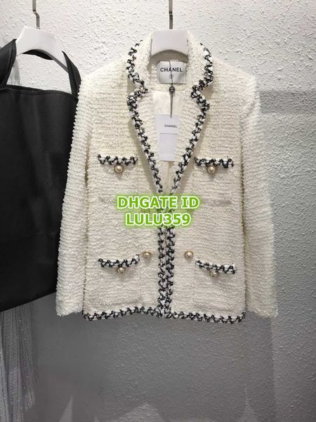 

Women tweed vintage blazer with brand button coat girl the tweed long leeve jacket runway ilk in ide uit 2019