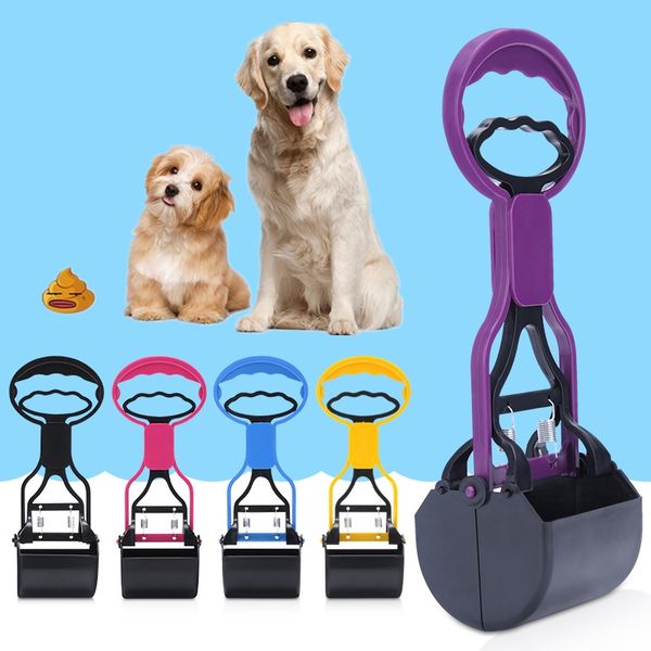

1pc pet pooper scooper long handle jaw poop scoop clean pick up animal waste dog puppy cat waste picker outdoor cleaning tools