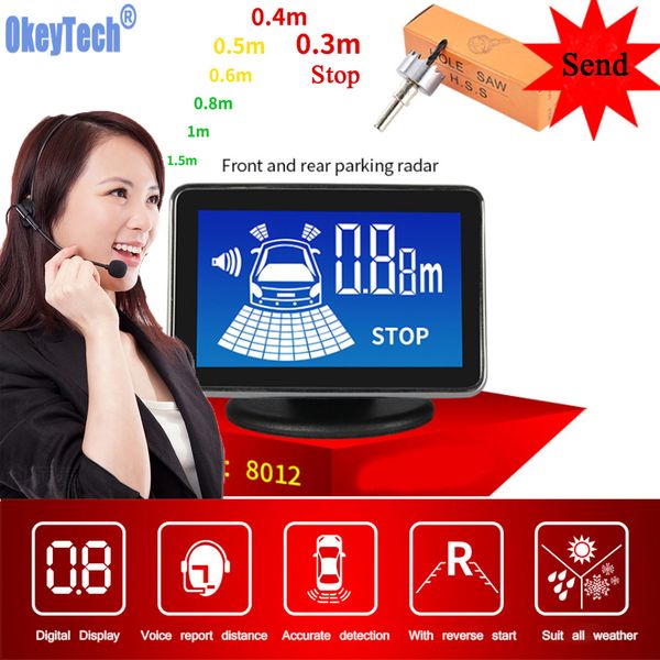 

okeytech auto parktronic lcd parking sensor kit display for all cars parking car detector assistance sensor