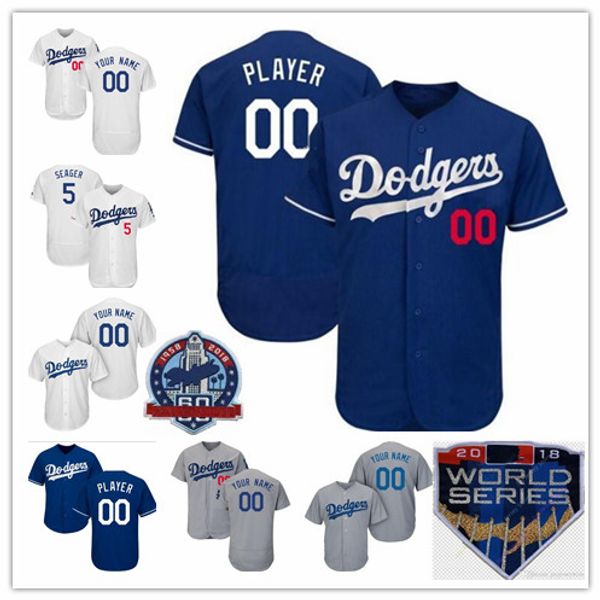 

2019 Dodgers Jersey Custom Corey Seager 10 Justin Turner Clayton Kershaw Cody Bellinger Julio Urias Walker Buehler Men Women Youth