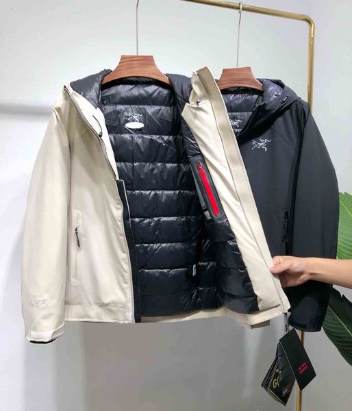

winter jacket men parka coat arct men down jacket full breathable windproof couple jackets arceryx fashion brand men winter coats selling, Black