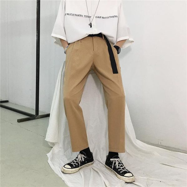 

men vintage summer black khaki casual pants male streetwear hip hop straight harem trousers female suit pant lovers clothing