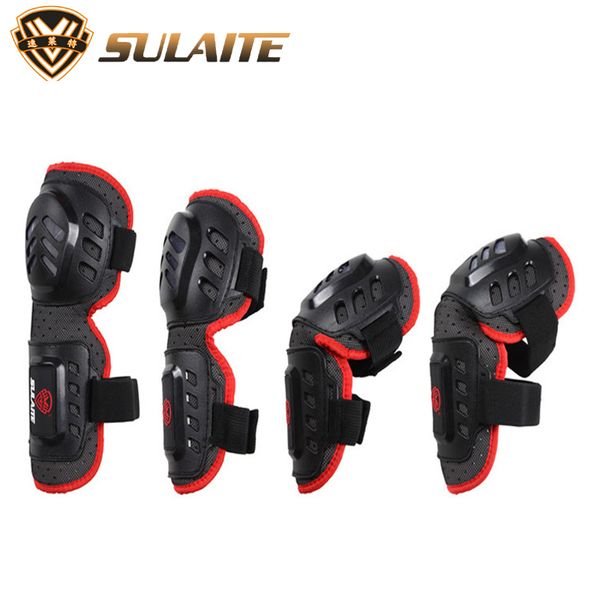 

sulaite 4pcs/one set motorcycle motocross protection motorbike knee & elbows pads protector guards moto skiing protective gear